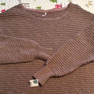 Free People cocoa brown Crewneck Sweater